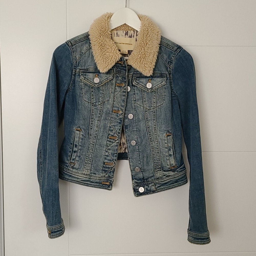 Anthropologie Pilcro Shearling Denim Jacket xs